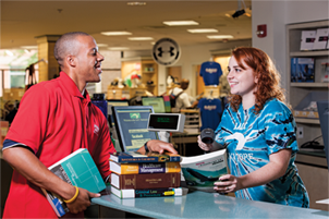 Student purchasing textbooks