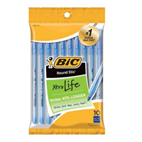 10 PACK ROUND STICK BIC BLACK