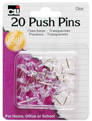Image of Push Pins, 20Ct, Clear