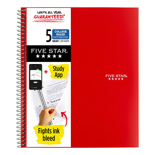 Mead 5Star 5 Subject Notebook