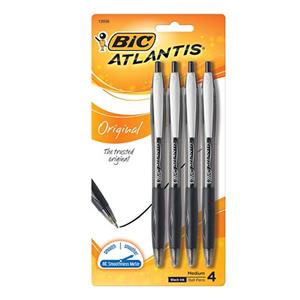 Image of Bic Atlantis Retractable, 4Ct, Blk