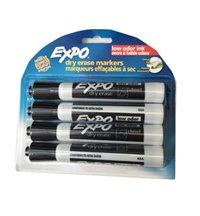 Dry Erase Markers Black 4 Pk Expo