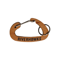 Riverhawks Wood Carabiner Keychain