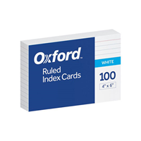 Oxford Ruled Index Cards 4X6