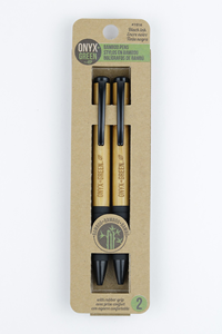 Onyx & Green 2Pk Bamboo/Recy Plastic Pen