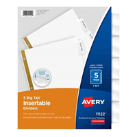 Avery 5Tab White Dividers