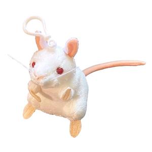 GIANTmicrobes - White Lab Mouse Keychain - main view