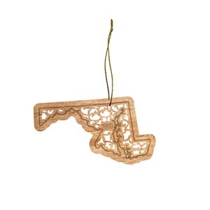 Wooden State Ornament W/ AACC