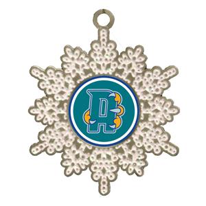 2.5" White Glitter Pewter Snowflake Ornament