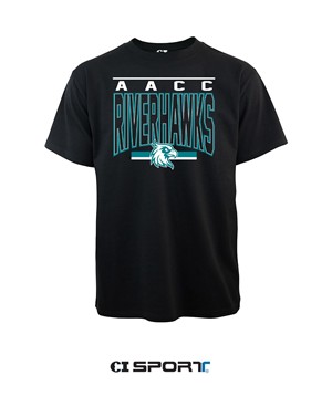 AACC RIVERHAWKS HEAVYWEIGHT TEE -  black