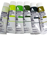 Image of GOUACHE PAINTS GREENS -  1