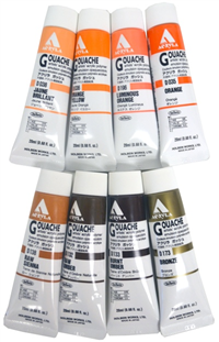 Gouache Paints Oranges & Browns