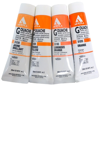 Image of GOUACHE PAINTS ORANGES & BROWNS -  1