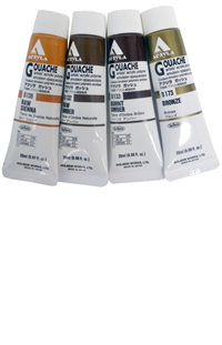 Image of GOUACHE PAINTS ORANGES & BROWNS -  2
