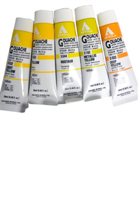 Artist's acrylic polymer emulsion opaque colors. All YELLOW hues! Available in Cream Yellow, Luminous Yellow, Lemon Yellow, Napl