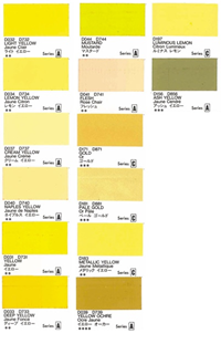 Image of Artist's acrylic polymer emulsion opaque colors. All YELLOW hues! Available in Cream Yellow, Luminous Yellow, Lemon Yellow, Napl -  4